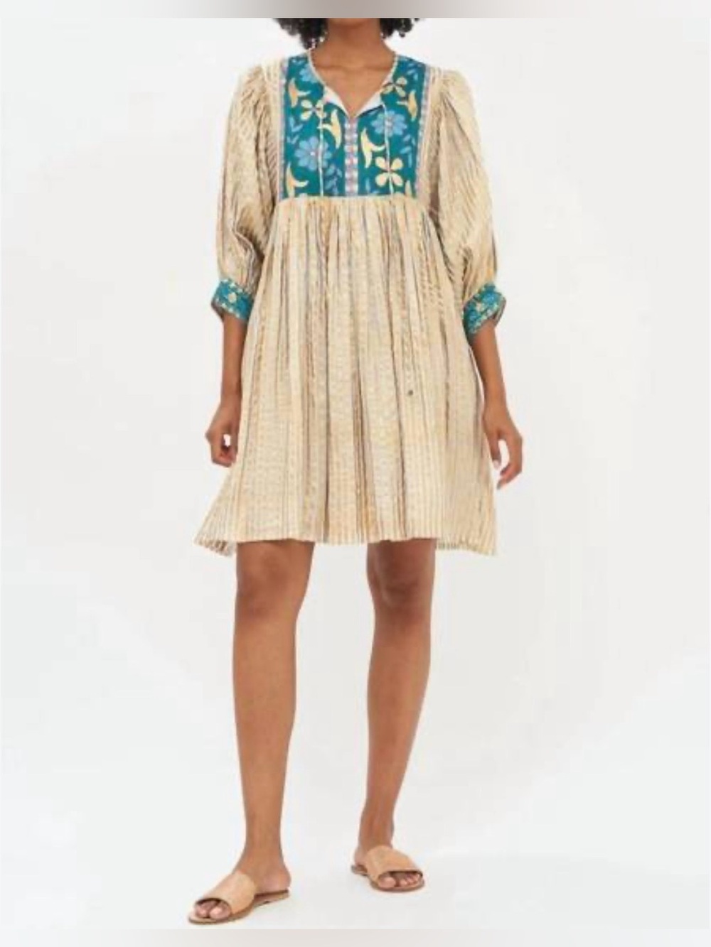 Oliphant block Print Cotton Dress Green & Gold
Striped Size M